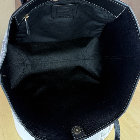 ๐ฅCOACH - Monogram City Tote Navy Blue Coated Canvas Leather CF342 - 110U477 - Picture 16 of 17